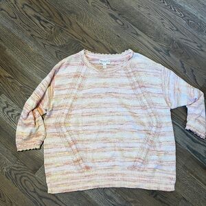 Isaac Mizrahi Soft Pink and Cream Striped Sweater